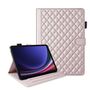 F�r Samsung Galaxy Tab S10 FE Plus Rhombus Kunstleder H�lle Rose Gold