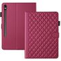 F�r Samsung Galaxy Tab S10 FE Plus Rhombus Kunstleder H�lle Rot