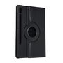 F�r Samsung Galaxy Tab S10 FE Plus 360 Grad Kunstleder H�lle Schwarz