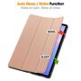 F�r Samsung Galaxy Tab S10 FE Plus 3folt Wake Tasche H�lle Rose Gold