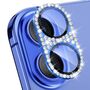 F�r Apple iPhone 17 Kamera Diamant Design Schutzglas Metall Blau