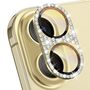 F�r Apple iPhone 17 Kamera Diamant Design Schutzglas Metall Gold