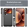 F�r Xiaomi 17 Pro Max Carbon Brushed Design TPU Schutz H�lle Schwarz
