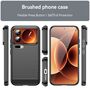 F�r Xiaomi 17 Pro Carbon Brushed Design TPU Schutz H�lle Schwarz