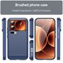 F�r Xiaomi 17 Pro Carbon Fiber Brushed Design TPU Schutz H�lle Blau
