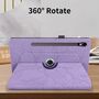 F�r Samsung Galaxy Tab S10 FE Plus 360 Baum Kunstleder Tasche Lila