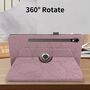 F�r Samsung Galaxy Tab S10 FE Plus 360 Baum Kunstleder Tasche Pink