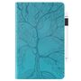 F�r Samsung Galaxy Tab S10 FE Plus Kunstleder Baum Design Tasche Blau