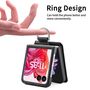 F�r Motorola Razr 60 Ultra Kunstleder Ring Wallet Litchi H�lle Schwarz