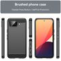 F�r Google Pixel 10a Carbon Brushed Design TPU Schutz H�lle Schwarz