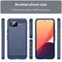 F�r Google Pixel 10a Carbon Brushed Design TPU Schutz H�lle Blau