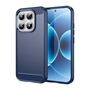 F�r Xiaomi 17 Carbon Fiber Brushed Design TPU Schutz H�lle Blau