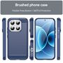 F�r Xiaomi 17 Carbon Fiber Brushed Design TPU Schutz H�lle Blau