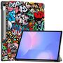 F�r Samsung Galaxy Tab S10 FE Plus 3folt Wake UP Smart H�lle Graffiti