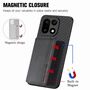 F�r OnePlus 15 Carbon Kunstleder Kartenfach H�lle Magnetisch Schwarz