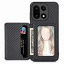 F�r OnePlus 15 Carbon Kunstleder Kartenfach H�lle Magnetisch Schwarz