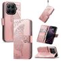 F�r Xiaomi 15T Pro Kunstleder Schmetterling Book Wallet H�lle Rosa