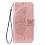 F�r Xiaomi 15T Pro Kunstleder Schmetterling Book Wallet H�lle Rosa
