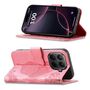 F�r Xiaomi 15T Pro Kunstleder Schmetterling Book Wallet H�lle Pink