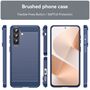 F�r Samsung Galaxy A57 5G Carbon Brushed Design TPU Schutz H�lle Blau