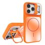 F�r Apple iPhone 17 Pro AG Frosted TPU MagSafe H�lle mit Stand Orange