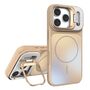 F�r Apple iPhone 17 Pro Max AG Frosted TPU MagSafe H�lle Stand Gold