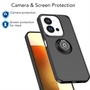 F�r Xiaomi Redmi 15C 5G 4G Q Shadow TPU + PC Schutz Ring H�lle Schwarz