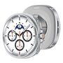 F�r Samsung Galaxy Watch 8 44mm Metall H�lle im Classic Design Silber