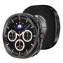 F�r Samsung Galaxy Watch 8 44mm Metall H�lle im Classic Design Schwarz