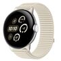 F�r Google Pixel Watch 4 / 3 / 2 / 1 41mm Nylon Armband Klett Beige
