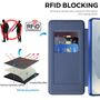 F�r Samsung Galaxy S26 Ultra Magsafe RFID 360 Kunstleder H�lle D- Blau
