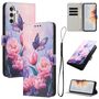 Klapp Schutz Handyh�lle f�r Samsung Galaxy A57 5G Kunstleder Motiv mit Kartenfach & Standfunktion