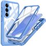 MagSafe f�r Samsung Galaxy S26 5G 360 Grad Hybrid Glas Bumper Blau