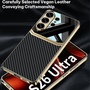 Carbon Kunstleder f�r Samsung Galaxy S26 Ultra 5G TPU Hybrid Schwarz