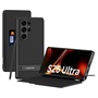 F�r Samsung Galaxy S26 Ultra 5G Leder Tasche Book H�lle Carbon Schwarz