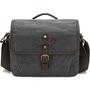 Canvas Kamera Messenger Tasche mit Trennf�chern Gr��e L Grau