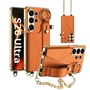 Armband Kette f�r Samsung Galaxy S26 Ultra 5G Leder Silikon Orange
