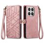 Wallet Klapph�lle f�r Xiaomi 17 Geometric Kunstleder Zipper Book Rosa