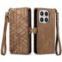 Wallet Klapph�lle f�r Xiaomi 17 Geometric Kunstleder Zipper Book Braun