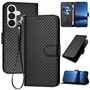 Wallet Klapph�lle f�r Samsung Galaxy S26 5G Carbon Textur Book Schwarz