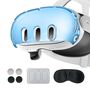 Schutzgeh�use f�r Meta Quest 3 Schutzh�lle Set 7in1 Transparent Blau