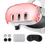 Schutzgeh�use f�r Meta Quest 3 Schutzh�lle Set 7in1 Transparent Rot