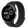 Nylon f�r Google Pixel Watch 4 / 3 45mm Klettverschluss Band Schwarz 
