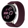 Nylon f�r Google Pixel Watch 4 / 3 45mm Klettverschluss Band Weinrot