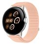 Nylon f�r Google Pixel Watch 4 / 3 45mm Klettverschluss Band Rosa
