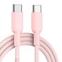 USB C Kabel 60W Schnellladekabel Nylon geflochten 1 Meter Rosa