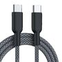 USB C Kabel 60W Schnellladekabel Nylon geflochten 3 Meter Schwarz