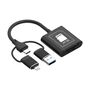 3 in1 Kartenleser USB A USB C 8 Pin SD TF V30 Adapter Schwarz