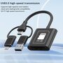 3 in1 Kartenleser USB A USB C 8 Pin SD TF V30 Adapter Schwarz