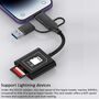 3 in1 Kartenleser USB A USB C 8 Pin SD TF V30 Adapter Schwarz